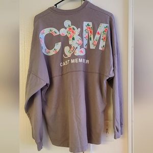 Disney Parks Exclusive Cast Member Spirit Floral Jersey Size Small Gray flowers